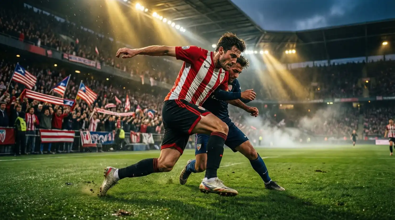 Athletic Club disputando una eliminatoria de Europa League