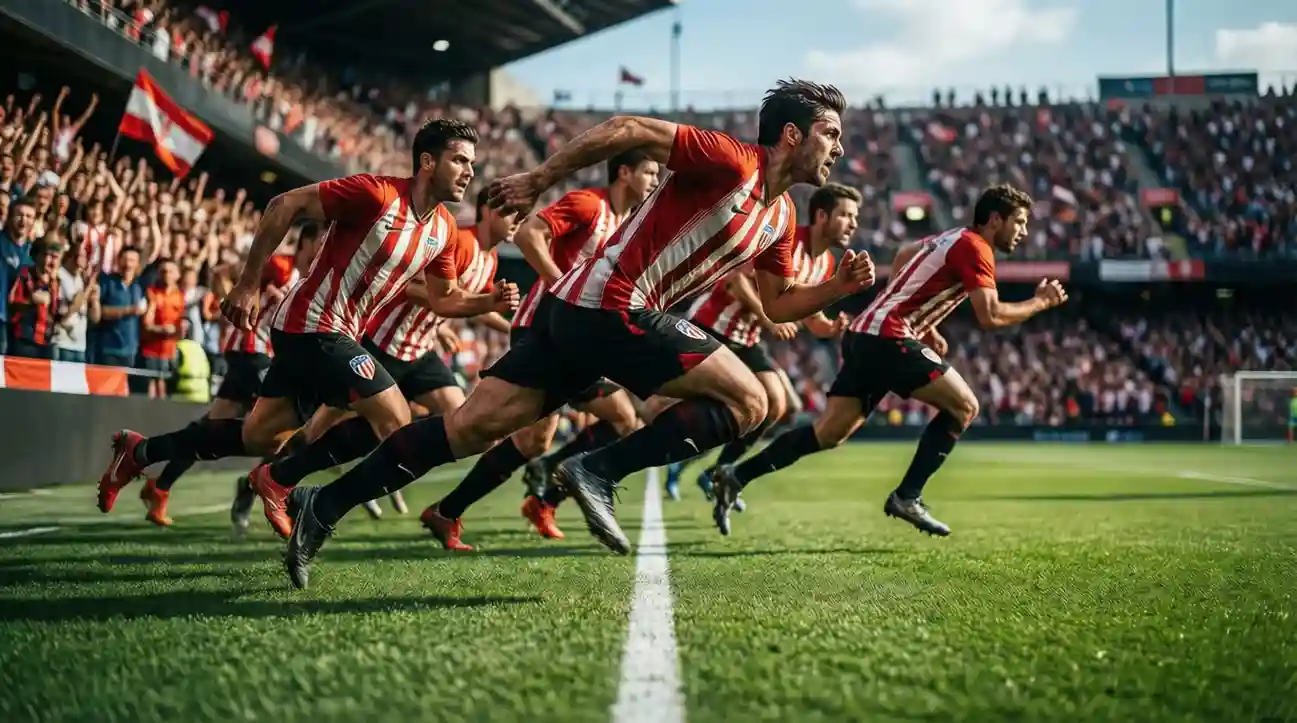 Athletic Club atacando con intensidad al inicio del segundo tiempo