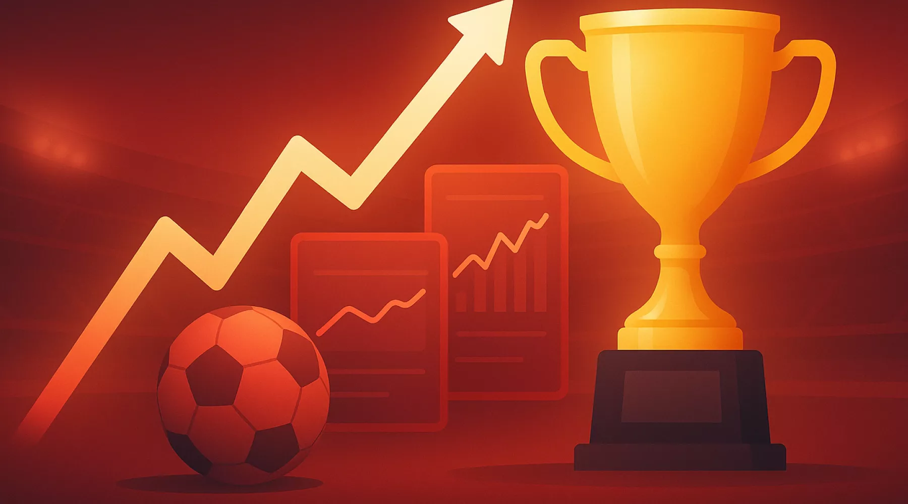 Concepto de éxito y crecimiento en estrategias de apuestas deportivas rentables