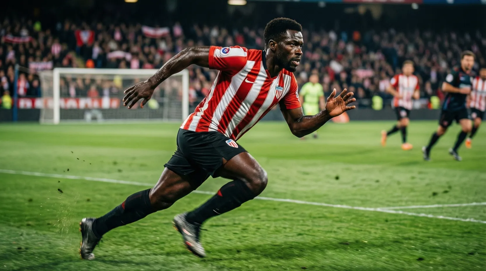 Iñaki Williams en una carrera de contraataque durante un partido