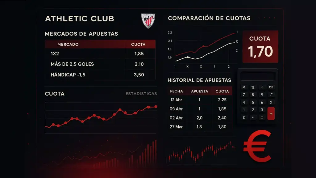 Dashboard de análisis profesional de mercados de apuestas para el Athletic Club