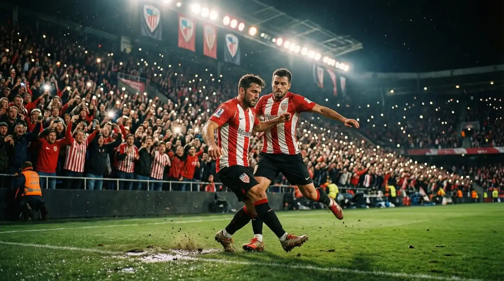 San Mamés durante un partido de alta intensidad